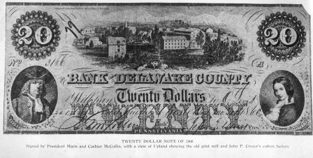 Bank Note - Bank Delaware County Twenty Dollars