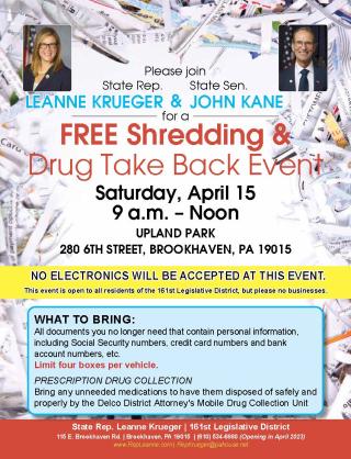 Free Shredding & Drug Take Back Event